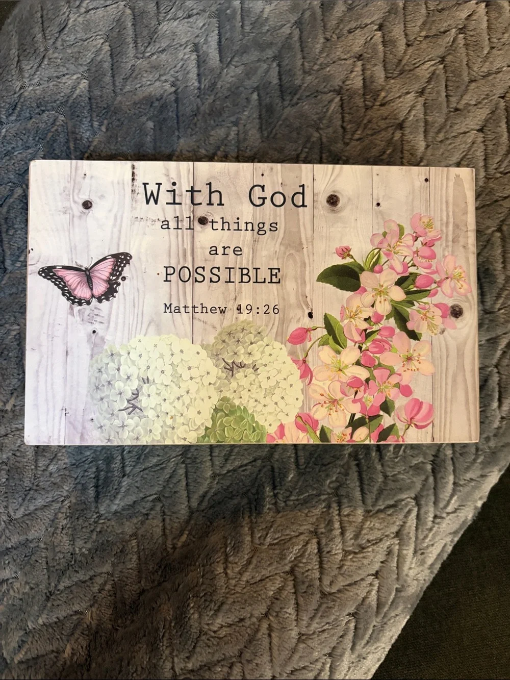 Inspirational Floral Wall Art Sign - Pink & Cream